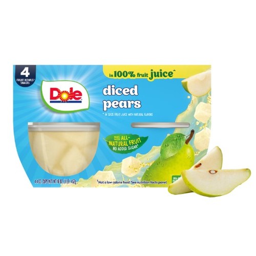 Diced Pears In Juice Cup 6/4/4 oz **