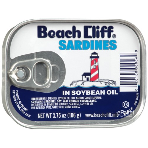 Beach Cliff Sardines in Soybean Oil 12/3.75oz