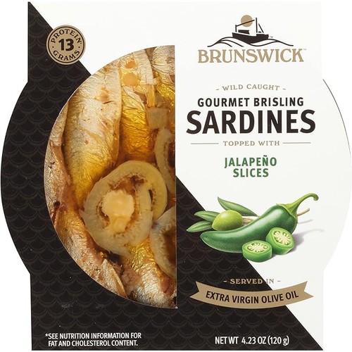Brunswick Gourmet Brisling Sardines Topped with Jalapeno Slices 12/4.23oz