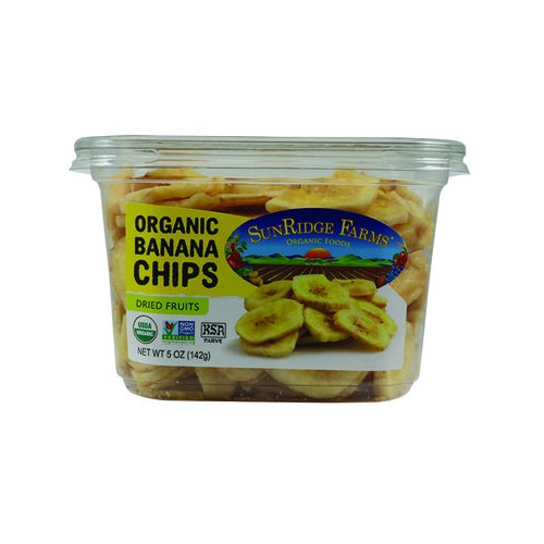 Banana Chips, Cane Sweetened, Organic NonGMO Verified