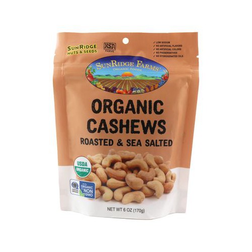 Cashews, Whole Dry Roasted & Salted Organic