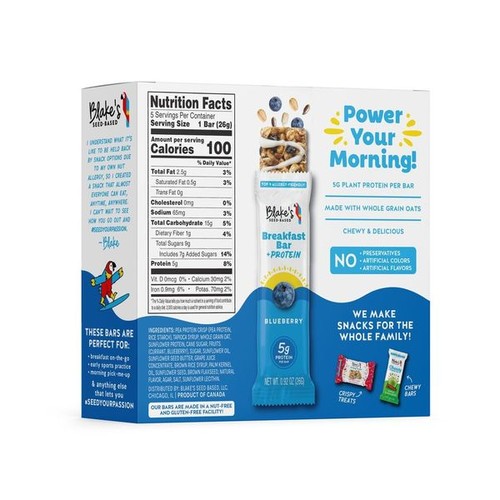 Blake's Seed Based Blueberry Breakfast Bars + Protein