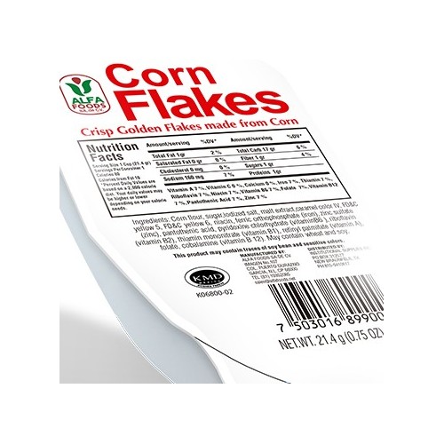 .75oz Alfa Foods Corn Flakes Cereal Bowl 96ct
