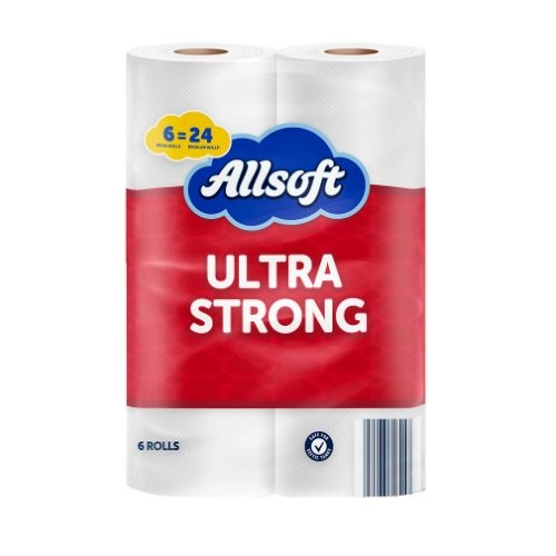Allsoft Ultra Strong Bathroom Tissue, 6 Mega Rolls