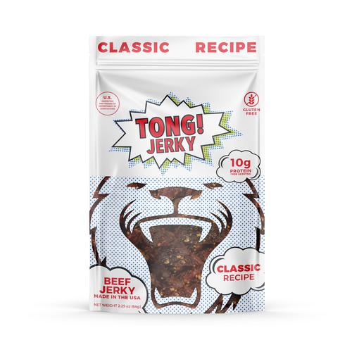 Tong Jerky Classic Recipe Beef Jerky, 12/2.25oz