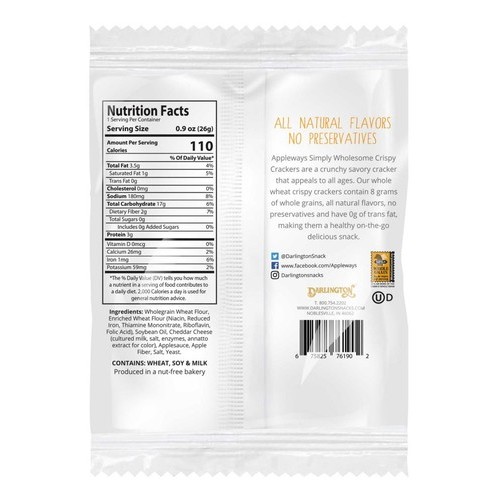 0.9oz Whole Grain Cheddar Crackers, IW