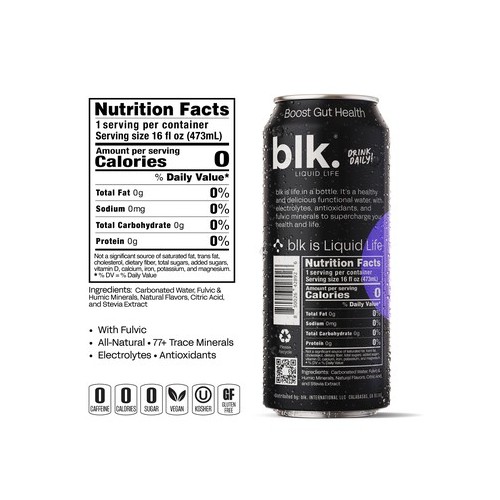 blk. Elderberry Sparkling Water 16oz 12 Pack Cans