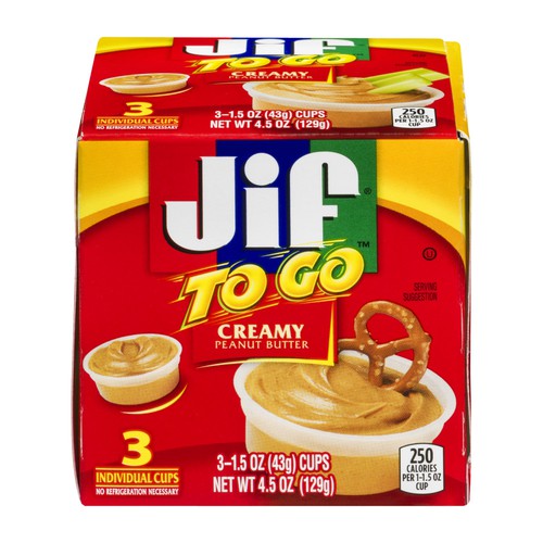 Jif Jif To Go Natural Creamy Peanut Butter Spread 3 Ct Epallet