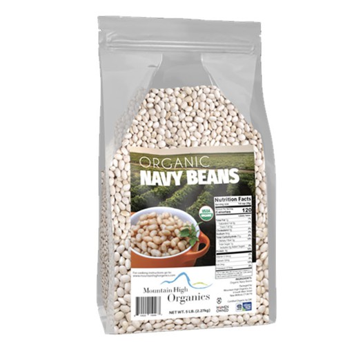 Organic Navy  Beans 30lb Case (6x5lb Bags)