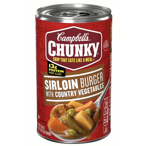 Campbell's Chunky Soup, Sirloin Burger With Country Vegetables Soup, 18.8 Ounce Can (Pack of 12)
