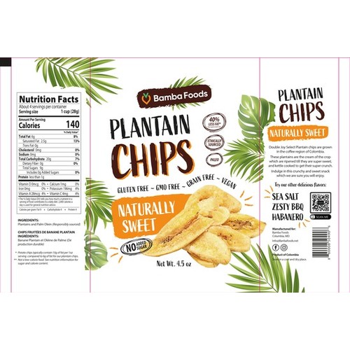 Bamba Foods Naturally Sweet Plantain Chips - Original