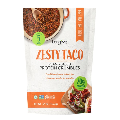 Longève Plant-based Protein Crumbles - Zesty Taco (1-oz.)