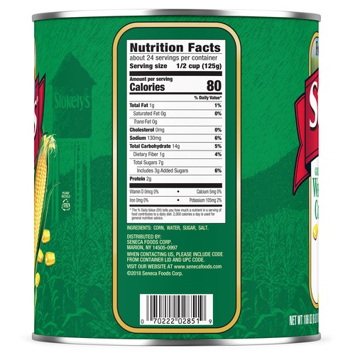 Stokely's Golden Sweet Whole Kernel Corn, Low Sodium