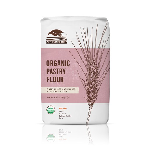 100% Organic Unbleached Pastry Flour, 50lb