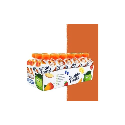 Buddy Fruits Peach, Carrot & Apple Blended Fruits & Veggies, 3.2oz