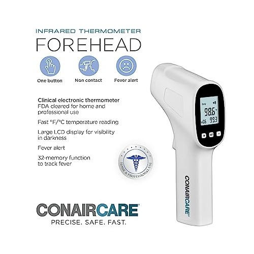 Conair Digital Forehead Thermometer for Adults & Kids, 2pk