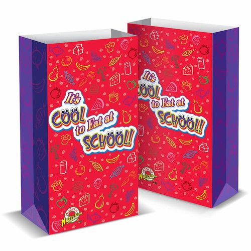 Super Sack Paper Bags - Cool To Eat At School, 250ct