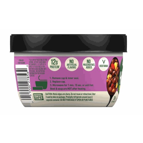 Campbell's Well Yes! Veggie Chili with Black Beans and Whole Grains POWER Soup, 11.1 Ounce Microwaveable Bowl (Pack of 8)