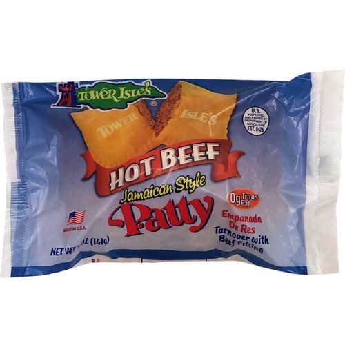 1pk Jamaican Style Beef Patties Hot Indv. Pre-baked
