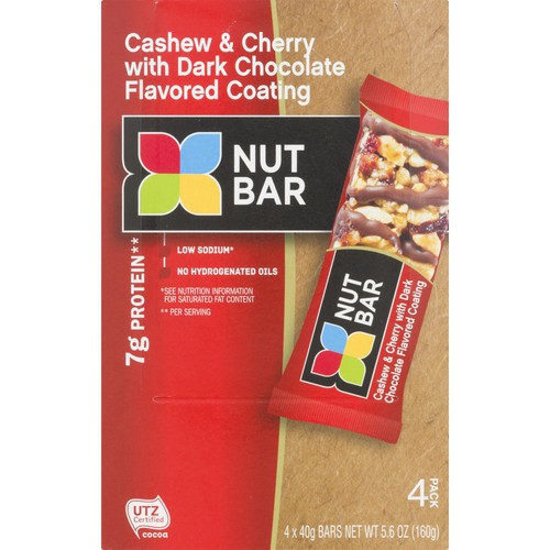 Lidl Lidl Nut Bar Cashew Cherry With Dark Chocolate Flavored Coating 4 Pk Epallet