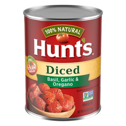 HUNT'S Diced Tomatoes With Basil, Garlic And Oregano, 14.5oz