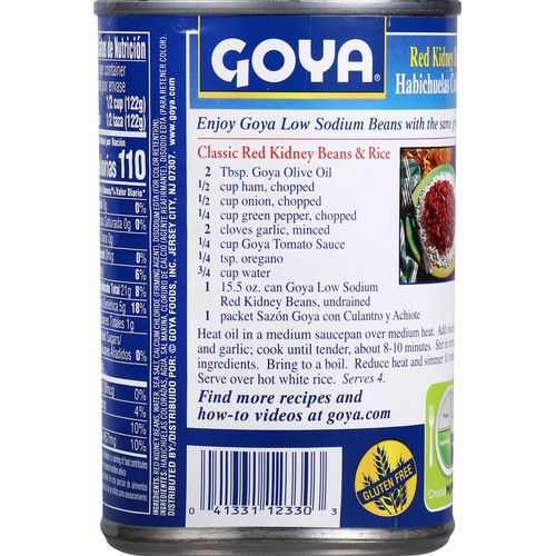 Goya Red Kidney Beans Low Sodium 15.5 oz