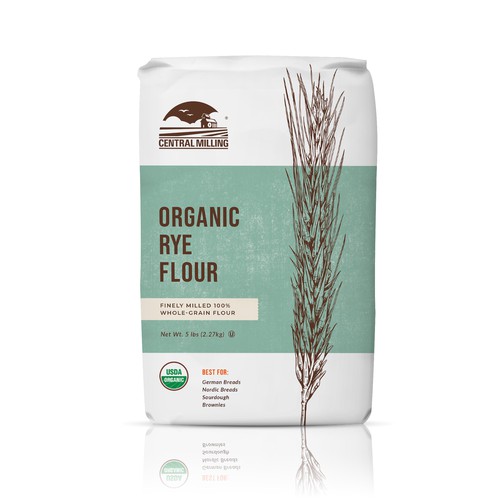 Organic Whole Dark Rye Flour, 5lb