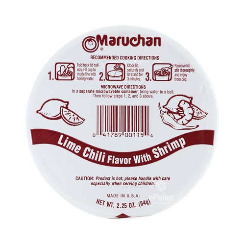 Maruchan Instant Lime Chili Shrimp Flavor Ramen Noodle Soup 2.25 oz. Cup