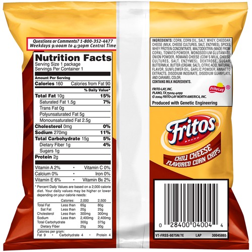 Fritos Corn Chips Nutritional Info Blog Dandk