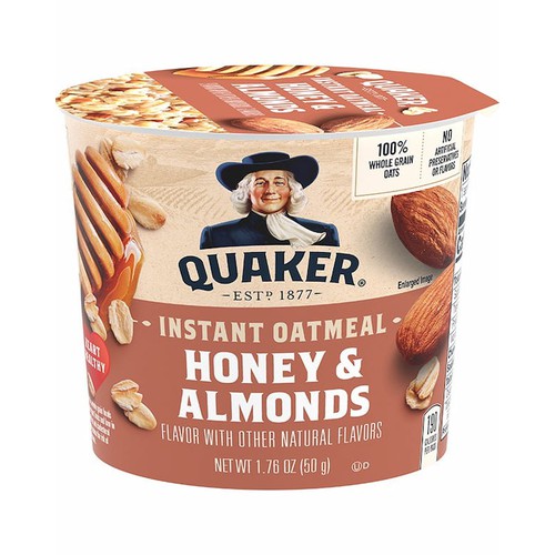Quaker Instant Oatmeal Honey & Almonds, 1.76oz Cups