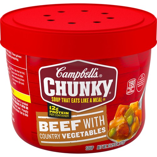 Chunky® Microwavable Soup, Beef with Country Vegetables Soup
