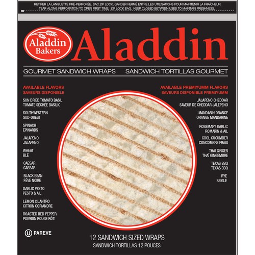 Tortilla/Wraps GRILLED Plain 12" Aladdin Brand