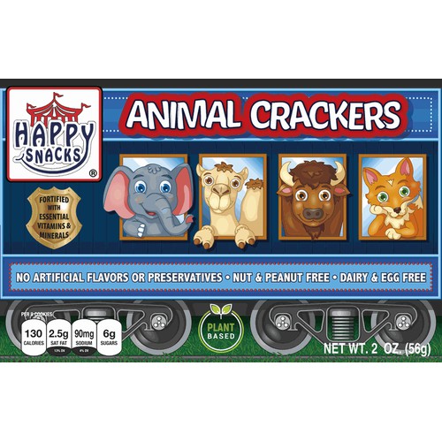 Display Shipper Happy Snacks Circus Animal Crackers, 75ct/2oz