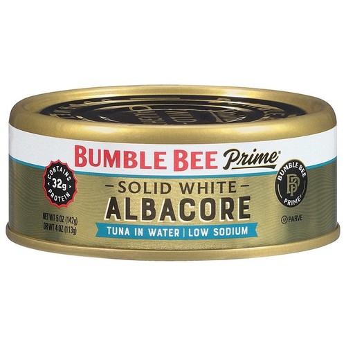 Bumble Bee Prime Solid White Albacore Tuna Low Sodium in Water, 5 oz Can (Pack of 12)