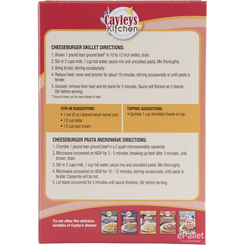 Cheeseburger Pasta & Cheesy Sauce Dinner Mix