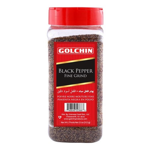 Golchin Black Pepper Fine Grind 11oz Jar