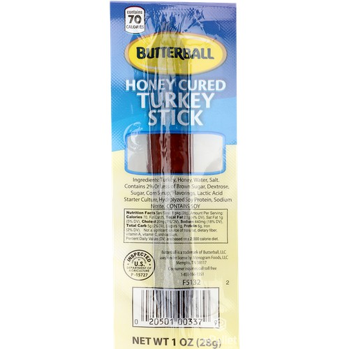 Butterball Honey Cured Turkey Stick, 1oz