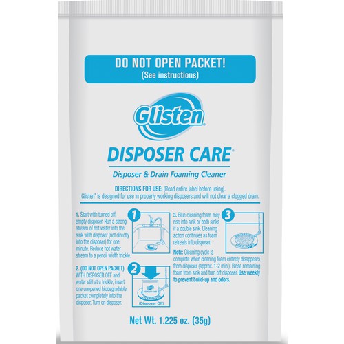 Glisten Disposer Care Foaming Cleaner, Lemon Scent, 4 Use
