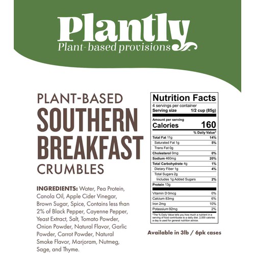 Plantly Southern Breakfast Meatless Crumbles