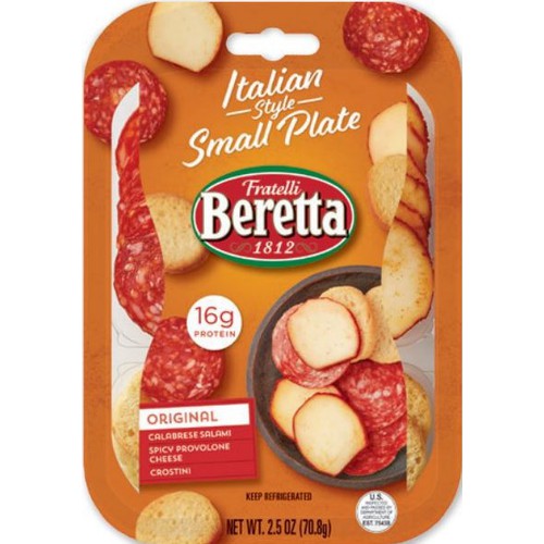 Beretta Small Plate Original 2 - 2.5 Oz - Calabrese Salami, Spicy Provolone Cheese, Crostini