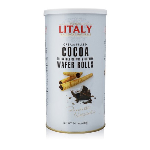 Litaly - Wafer Rolls Cocoa - Tin Can 14.1oz