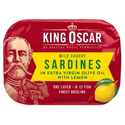 King Oscar Sardines 1L in Ev Olive Oil Lemon 12/3.75
