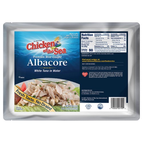 COS Premium White Albacore Tuna in Water Pouch 6/43oz