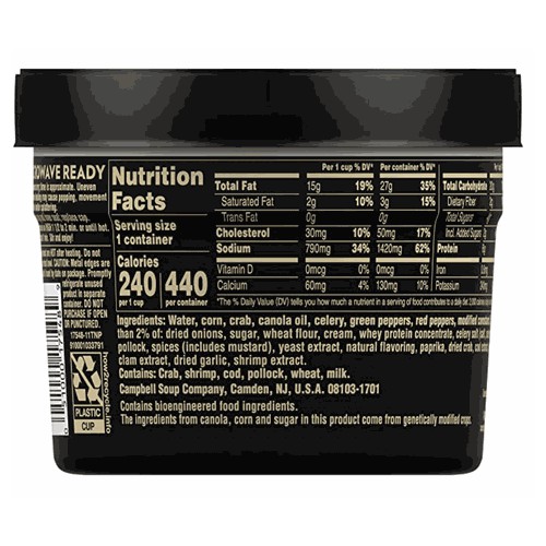 Campbell's Slow Kettle Style Kickin™ Crab and Corn Chowder, 15.5 Ounce Microwavable Bowl (Pack of 8)