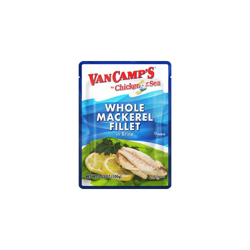 Van Camp's Whole Mackerel Fillet in Brine Pouch 24/3.53oz