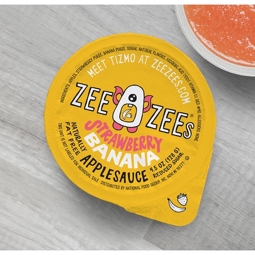 E Pallet A3790 Zee Zees Applesauce Cup, Strawberry Banana, 4.5 oz.