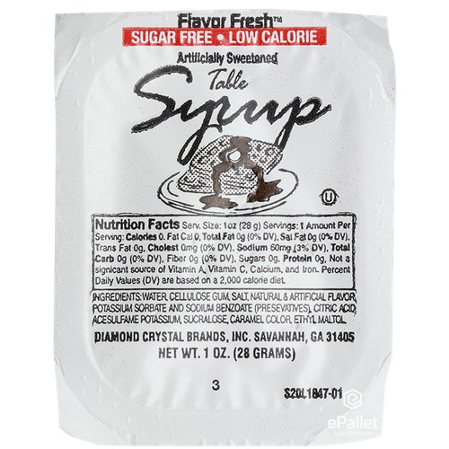 Table Syrup in Rectangular Cups