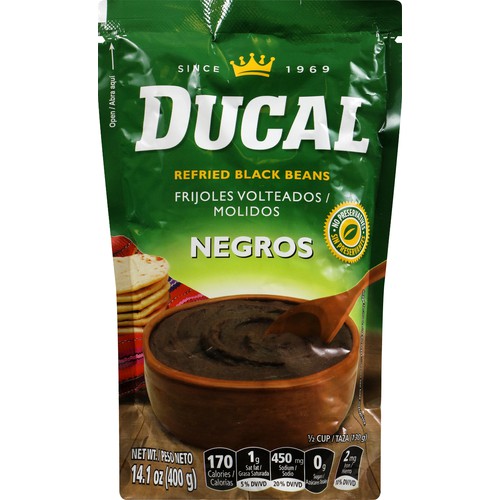 Ducal Refried Black Beans / Doy Pack 14.1 oz