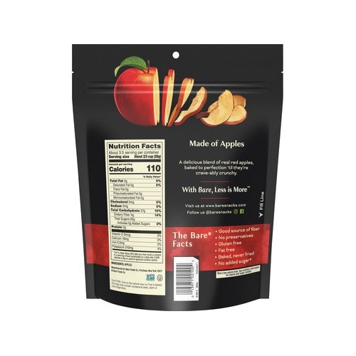 Bare Baked Crunchy Crispy Reds Apple Chips, 3.4 oz
