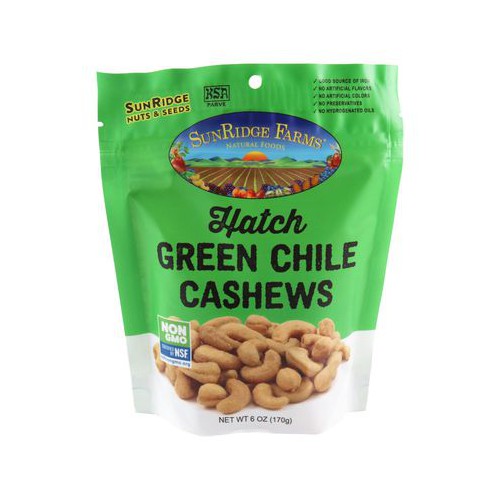 Cashews, New Mexico Hatch Green Chile Roasted NonGMO Certified